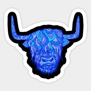Highland Cow Blues Sticker
